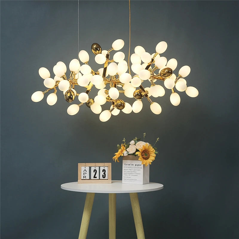 Modern gold grape-shaped chandelier for elegant interiors