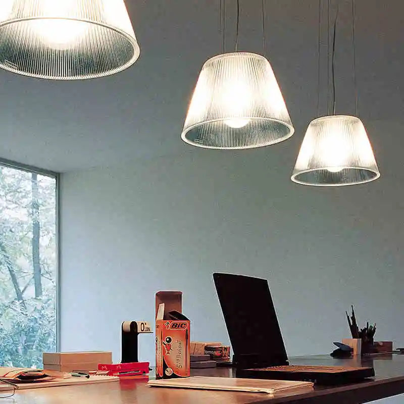 Modern glass designer chandelier for cafes, hotels and shops - vue 5 sur 8