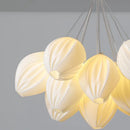 Resin chandelier with romantic metal lampshade