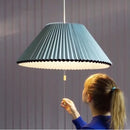 Art design pleated fabric pendant light with LED for living and dining room