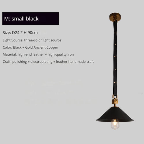 Modern leather chandelier with pendant light and crystal glass - vue 15 sur 14