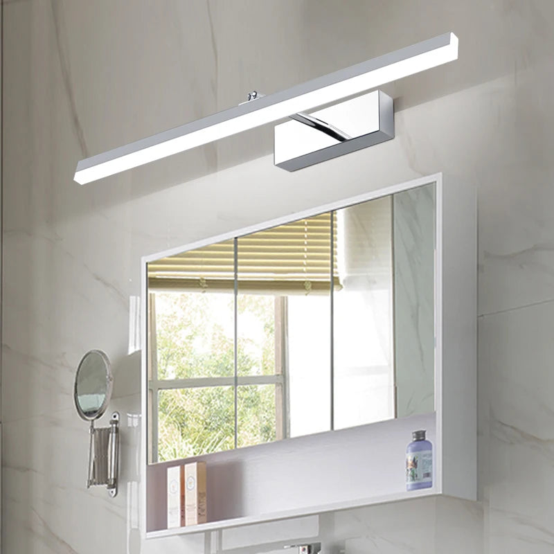 Retractable mirror front wall lamp for bathroom