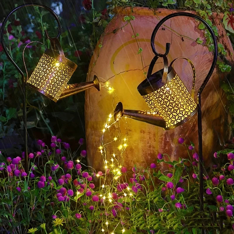 Metal solar lantern for outdoor garden decoration - vue 3 sur 7