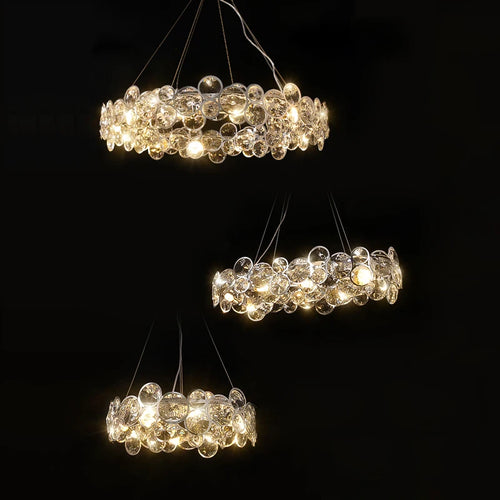 Dimmable crystal LED pendant light with magic ring - vue 4 sur 12