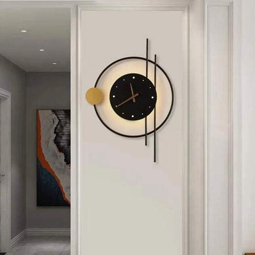 elegant nordic design acrylic iron led wall clock - vue 4 sur 8
