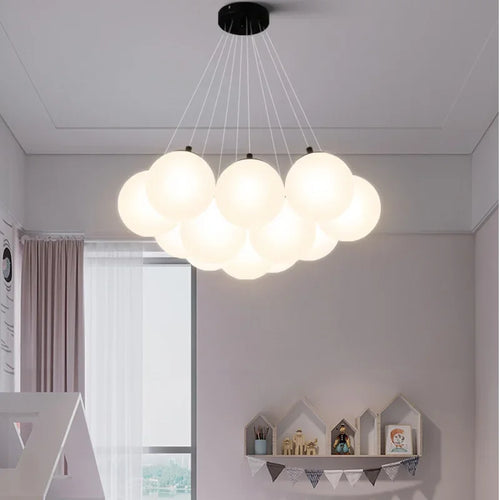 Modern glass chandelier with LED for indoor decoration - vue 2 sur 8