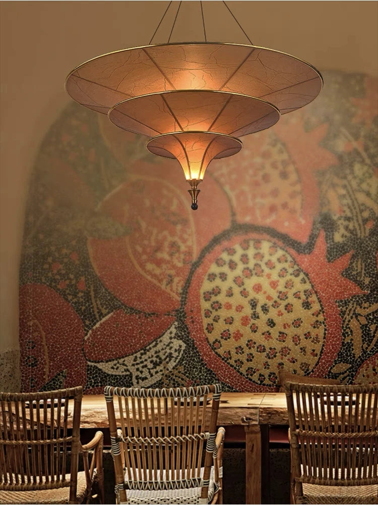 Wabi sabi pendant light for elegant Asian-inspired interior decor - vue 3 sur 9
