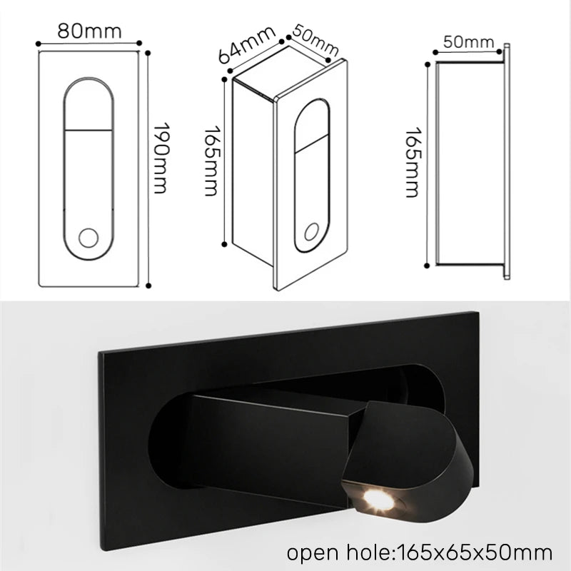 Nordic adjustable folding LED wall light - vue 3 sur 17