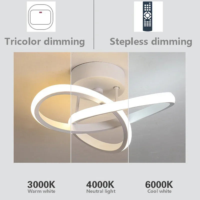 Modern LED ceiling light for hallway, stairway, entrance, hotel and home décor - vue 6 sur 10