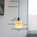 modern adjustable colored glass pendant light with wooden wire