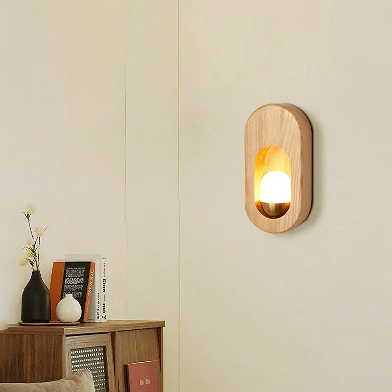 Nordic decorative LED wooden wall light - vue 4 sur 9