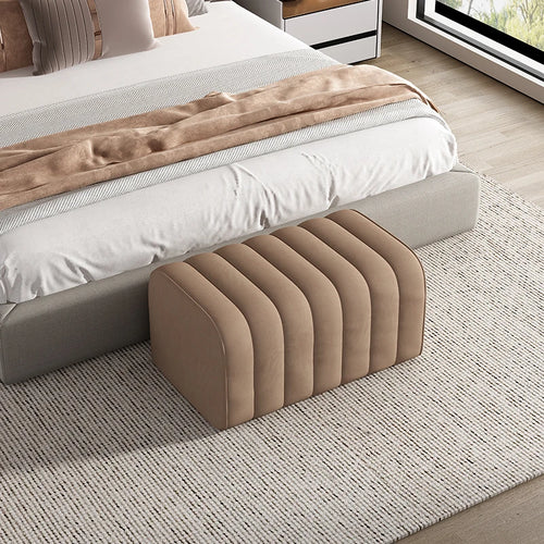 Nordic velvet bench soft and elegant footrest - vue 14 sur 14