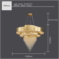 Modern art design gold crystal chandelier for luxurious decor