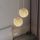 modern crystal pendant light with adjustable metal cord