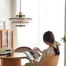 Solid wood retro flying saucer chandelier for bar and restaurant