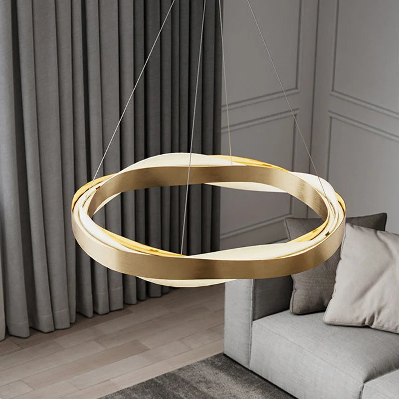 Modern suspended chandelier elegant bright indoor lighting