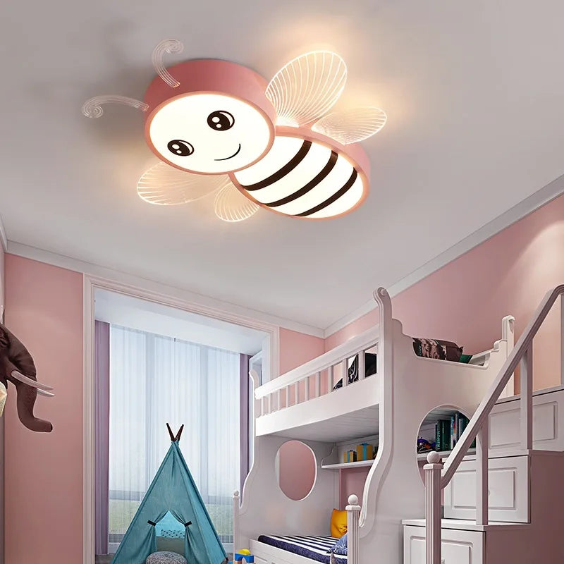 Modern children's LED ceiling light little bee nursery decoration - vue 3 sur 9