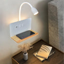 Modern 360° rotatable wireless USB LED wall light with switch for bedside and night use