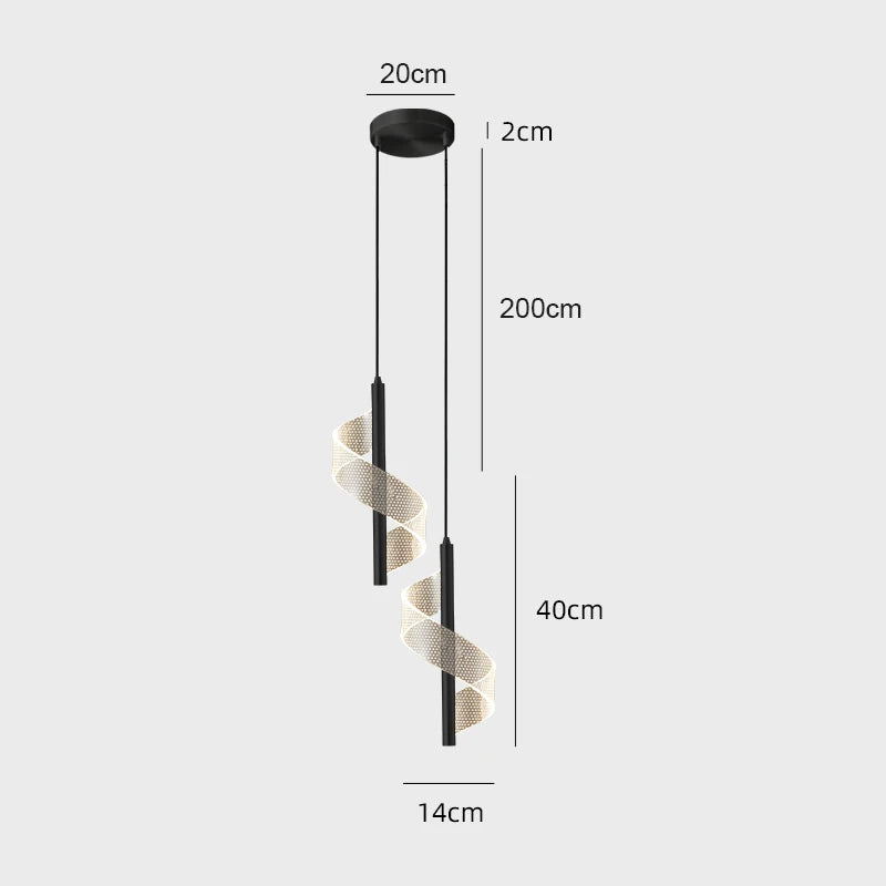 Modern nordic twist acrylic chandelier for stylish interiors