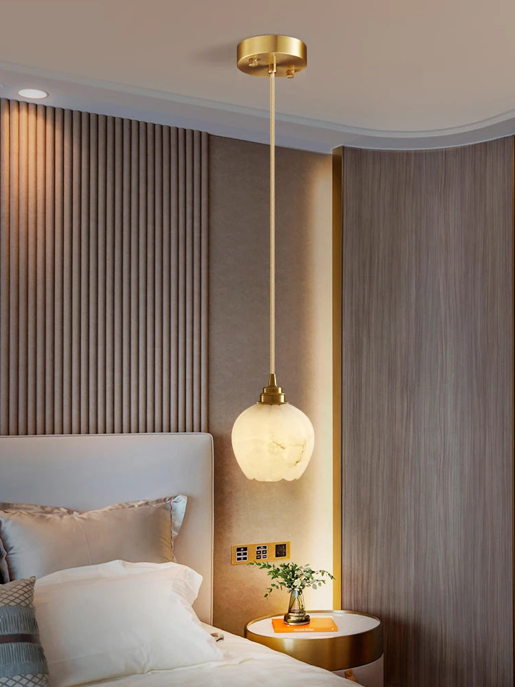Nordic marble and copper minimalist modern pendant light