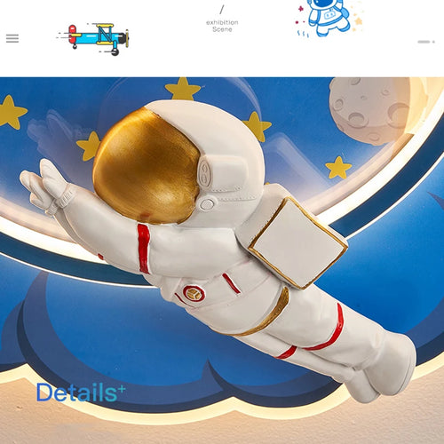 Astronaut cloud-shaped LED dimmable chandelier with remote and eye protection - vue 5 sur 11