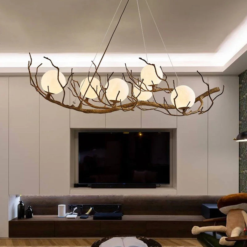 Vintage branch LED chandelier unique indoor decoration
