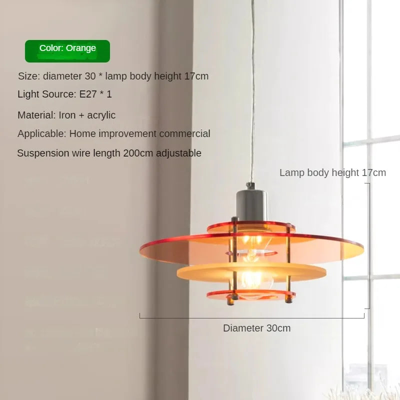 Acrylic LED pendant light for restaurants and shops