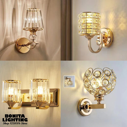 European style crystal wall light with brilliant diamond cut art deco - vue 2 sur 17