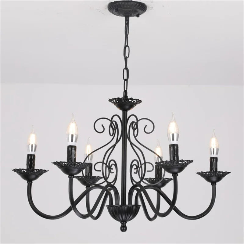 American country style retro wrought iron chandelier for interior decoration