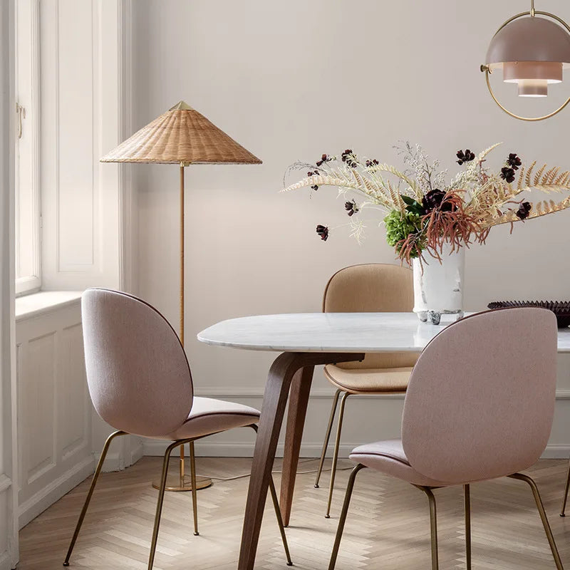 Vintage wooden floor lamp, Scandinavian style for interior decor