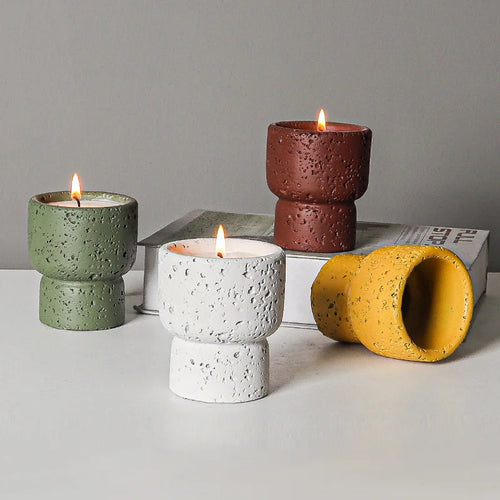 European style cement scented candle for craft decoration - vue 3 sur 10