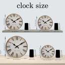 retro wooden wall clock with roman numerals decorative and silent