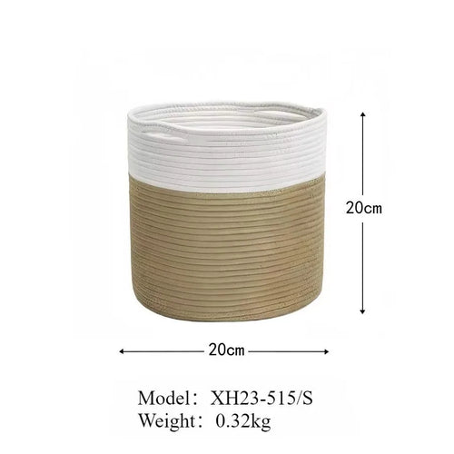 cotton rope storage basket for home and toys - vue 12 sur 12