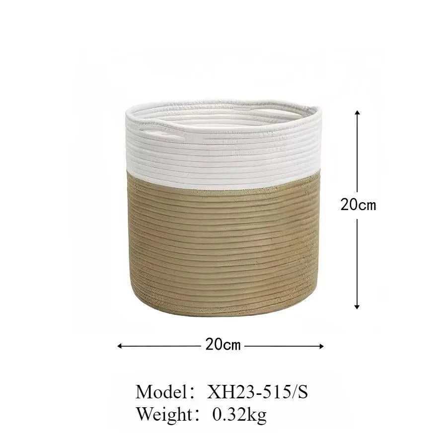 cotton rope storage basket for home and toys - vue 11 sur 12