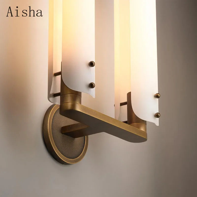 Retro copper and glass luxury decorative wall light for interiors - vue 4 sur 10