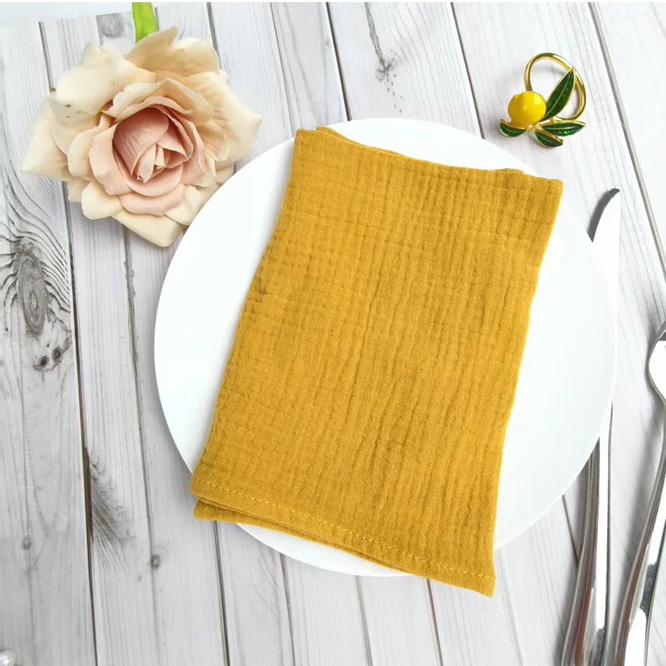 Set of 10 cotton table napkins korean style