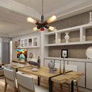 Retro industrial ceiling light with 4 decorative water pipe lights