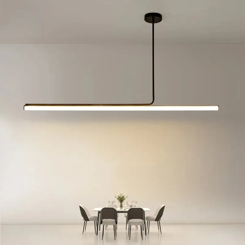 Modern long strip decorative LED pendant lights for interior