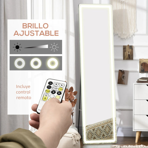 HOMCOM wall mirror full body standing mirror with LED lights 40x37x157,5 cm - vue 5 sur 7