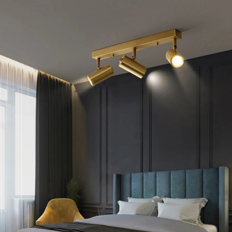 Modern chandelier with LED spotlights for indoor spaces
