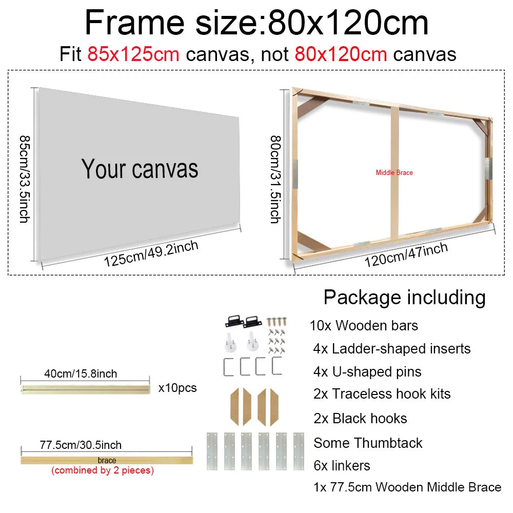 Wooden wall frame for canvases and decorative paintings - vue 19 sur 30