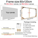 Wooden wall frame for canvases and decorative paintings
