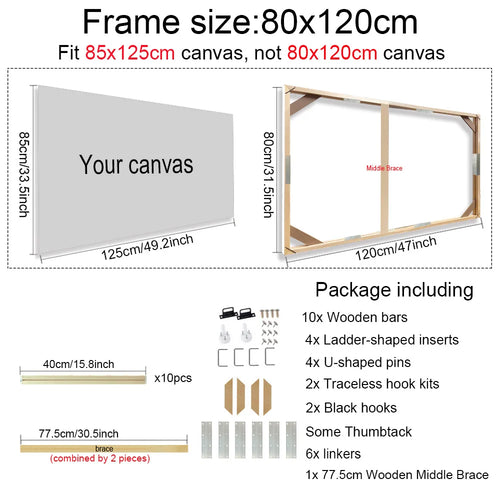 Wooden wall frame for canvases and decorative paintings - vue 20 sur 30
