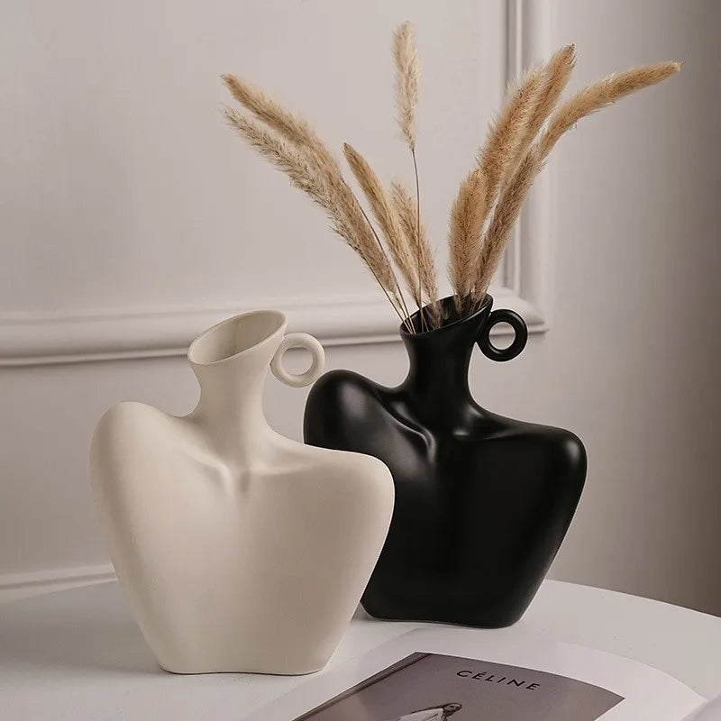 creative ceramic human vase for modern decoration