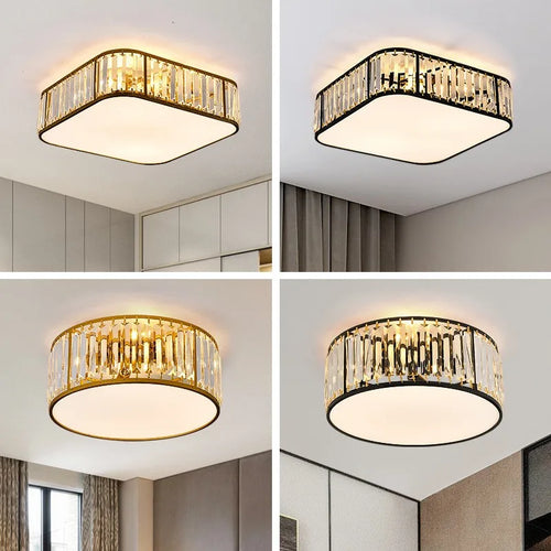 Modern crystal ceiling light european style creative LED fixture - vue 6 sur 12