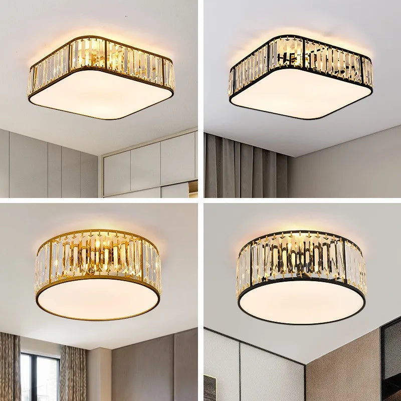 Modern crystal ceiling light european style creative LED fixture - vue 5 sur 12
