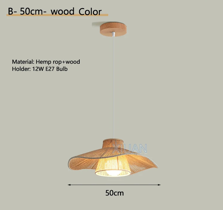Wabi-sabi hemp rope pendant chandelier - vue 23 sur 24