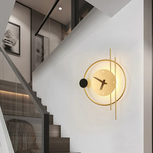 elegant nordic design acrylic iron led wall clock - vue 5 sur 8