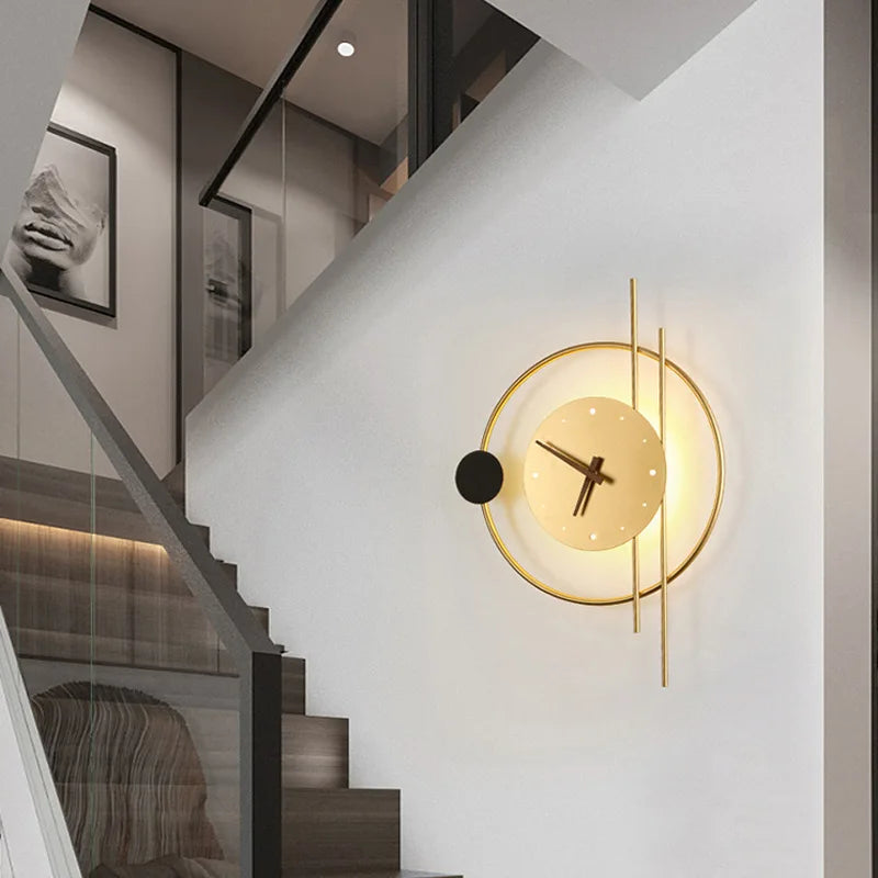elegant nordic design acrylic iron led wall clock - vue 4 sur 8