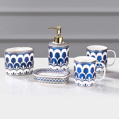 stylish and practical ceramic bathroom accessory set - vue 12 sur 17